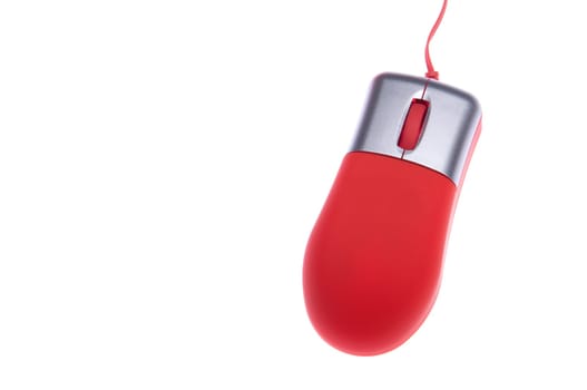 small orange computer mouse (isolated on white background)