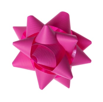 pink gift bow isolated on white background