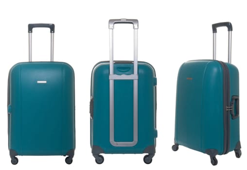 travel suitcase collection isolated on white background