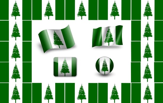 Flag of Norfolk. icon set. flags frame.