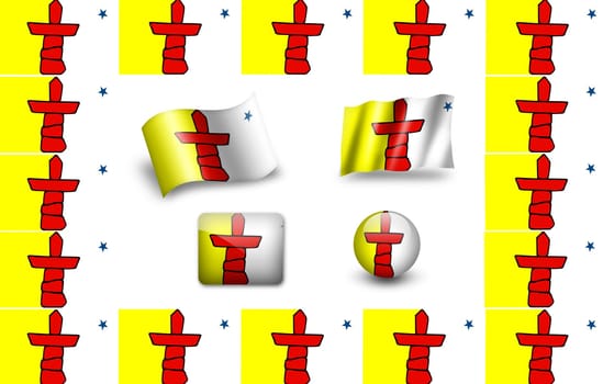 flag of Nunavut.  icon set. flags frame.