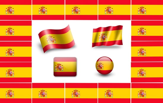 Spain flag icon set