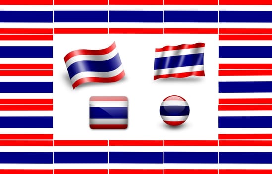 Thailand flag icon set