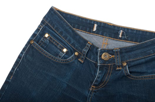 blue jeans isolated on the white background