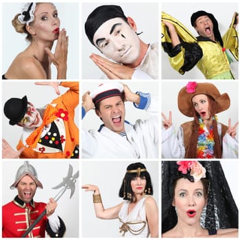 portraits of dressed-up people