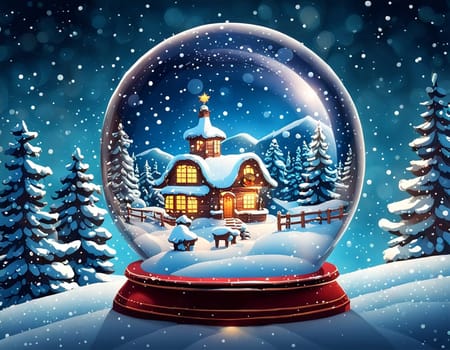 Beautiful snow globe. High quality illustration