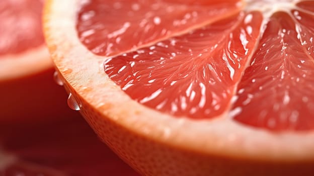Macro detail to fresh grapefruit, a food concept