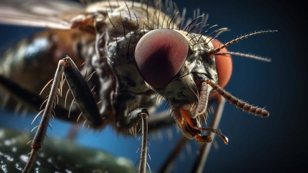 Macro detail to mosquito sucking human blood, an insects