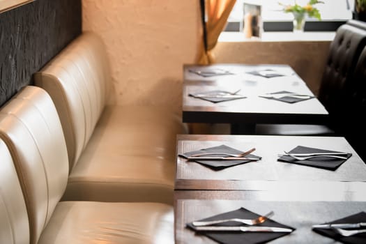 Black and white interior in a french restaurant