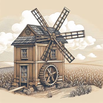 Mill buildings for grinding grain into the flour