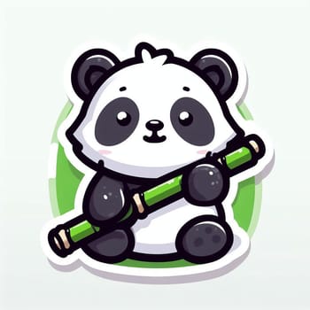 Illustration panda animal in the nature