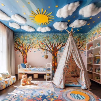 Interior design of children's the institutions, such as gardens