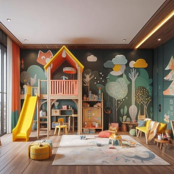 Interior design of children's the institutions, such as gardens