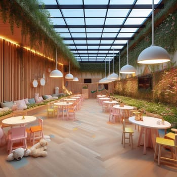 Interior design of children's the institutions, such as gardens