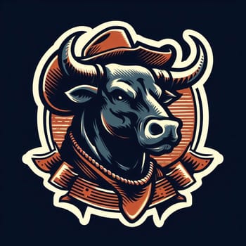 Rodeo big bull the symbol cowboy horse