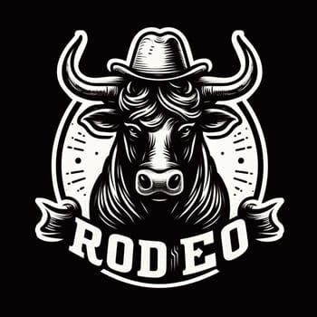 Rodeo big bull the symbol cowboy horse