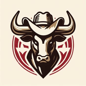 Rodeo big bull the symbol cowboy horse