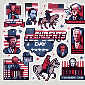 Illustration the Presidents Day National holiday