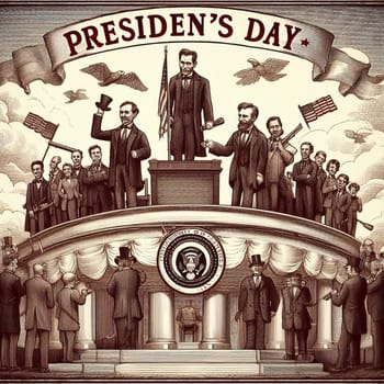 Illustration the Presidents Day National holiday