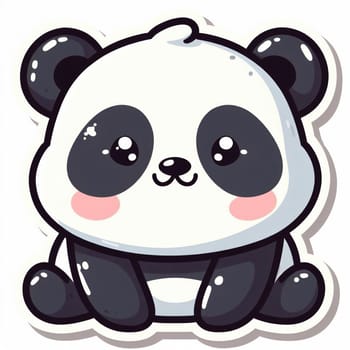 Illustration panda animal in the nature