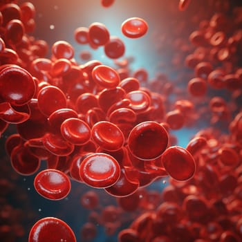 Detail to a red blood cells in the bloodstream of the human, healthcare concept