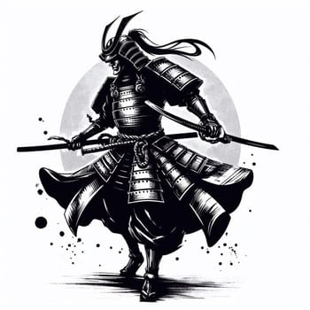 Illustration samurai the a ancient warrior