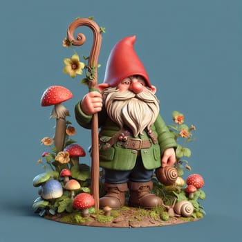 Forest gnome in the nature fairy tale