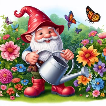 Forest gnome in the nature fairy tale