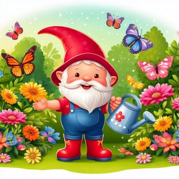 Forest gnome in the nature fairy tale