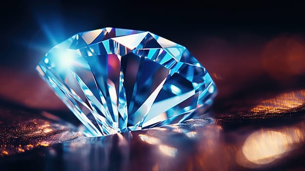 Macro detail to a clear, shiny diamond, gemstone, jewelry concept