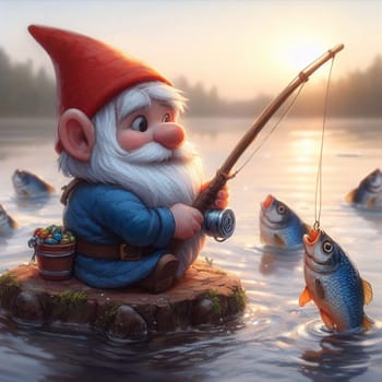 Forest gnome in the nature fairy tale