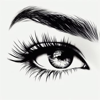 Illustration eye a the line graphics
