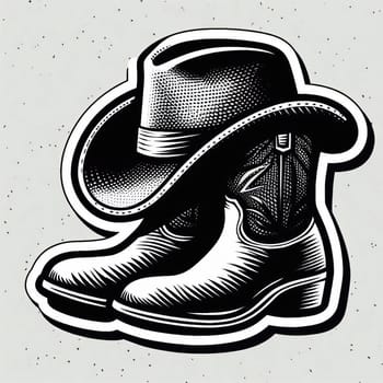 Illustration cowboy in a the wild west