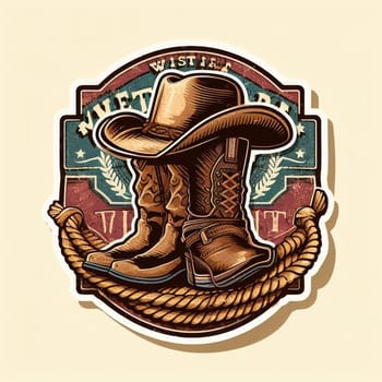 Illustration cowboy in a the wild west