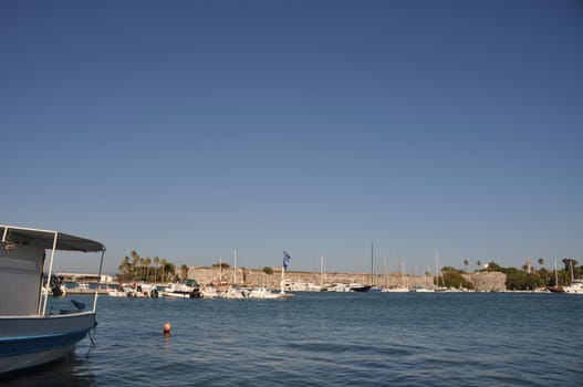 gorgeous seascape view at Kos harbour, Greece