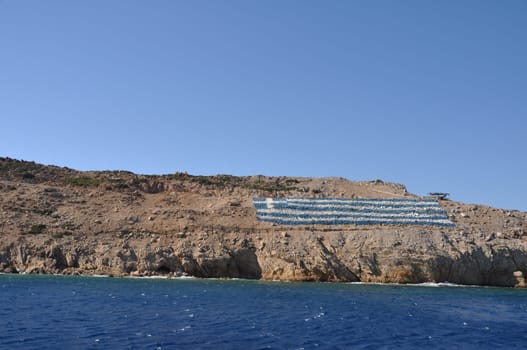 national flag on a greek island (defensive territory from Turkey invasions)
