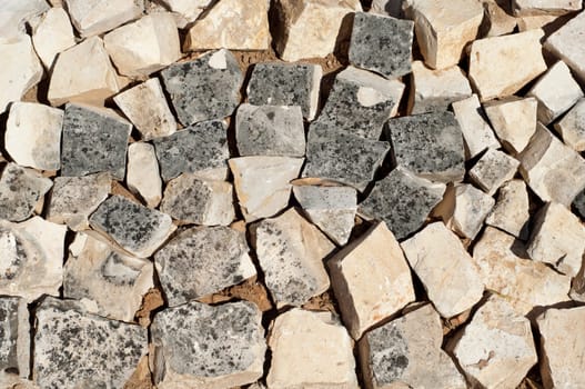 stones barricade to prevent landslides (can be used as texture or background)