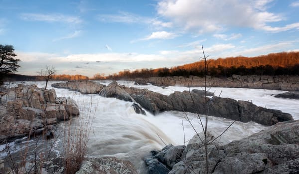 Great Falls on the Potomac river outside Washington DC in flood
