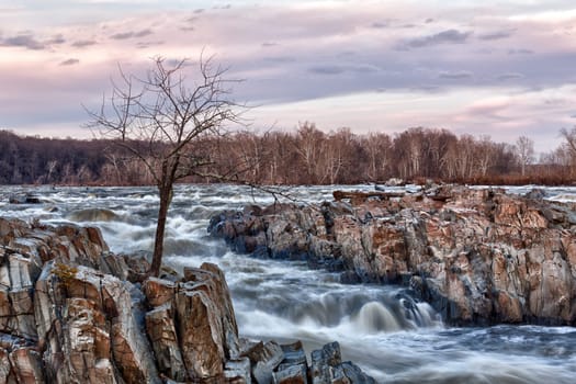 Great Falls on the Potomac river outside Washington DC in flood