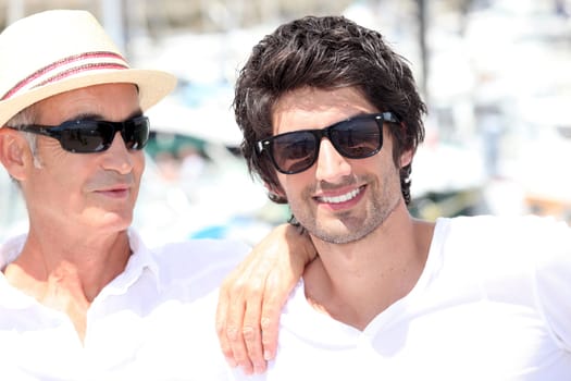 Two men on summer holiday together