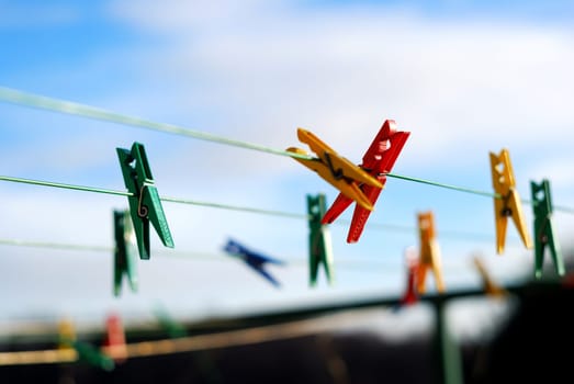 colorful clip on a string