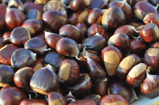 Many chestnuts useful as a food background