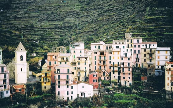 Town of Manarola, Le Cinque Terre, Liguria, Italy before being destroyed by flood