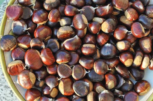 Many chestnuts useful as a food background