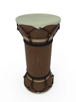 Talking drum standing isolated on white background