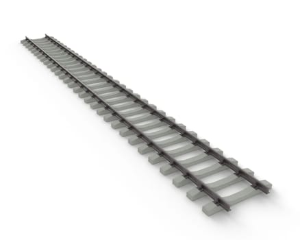 Stock of rails isolated on white background