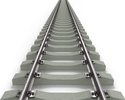 Long Rails Textured isolated on white background