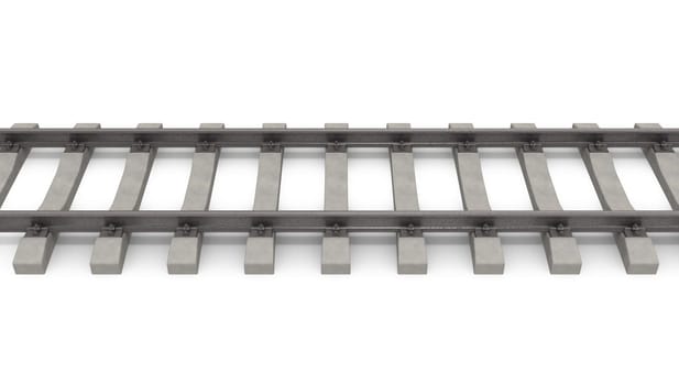 3d rails horizontal isolated on white background