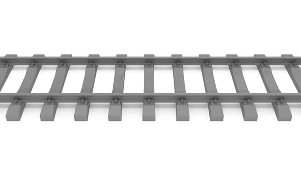gray 3d rails horizontal isolated on white background top view
