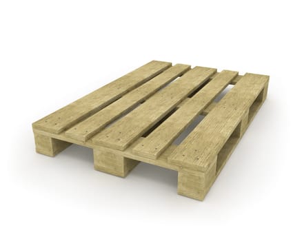 Wooden pallet isolated on white background
